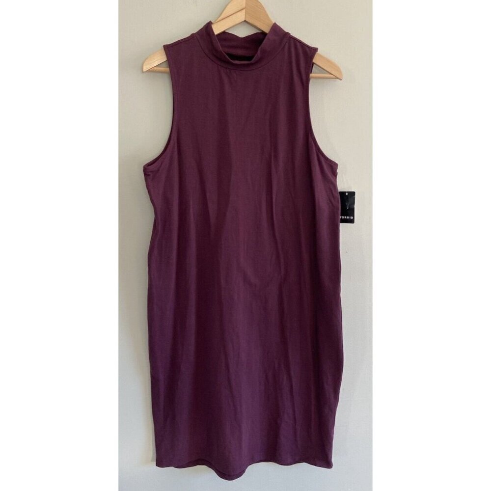 NWT Torrid Dress Bodycon Mock Neck Sleeveless Maroon Size 2 2X 18 20 New